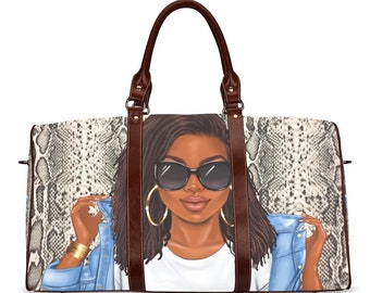 African American Travel Bag - Gift Idea for Women - Travel Bag for Black Women - Overnight Bag for Women - Weekender Bag - Carryon Bag