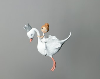 Mobile little ballerina and her swan