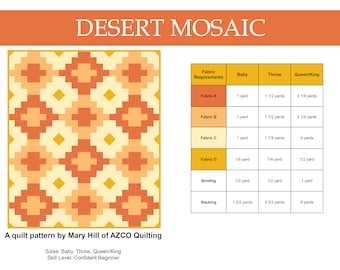 Modello trapunta PDF mosaico deserto