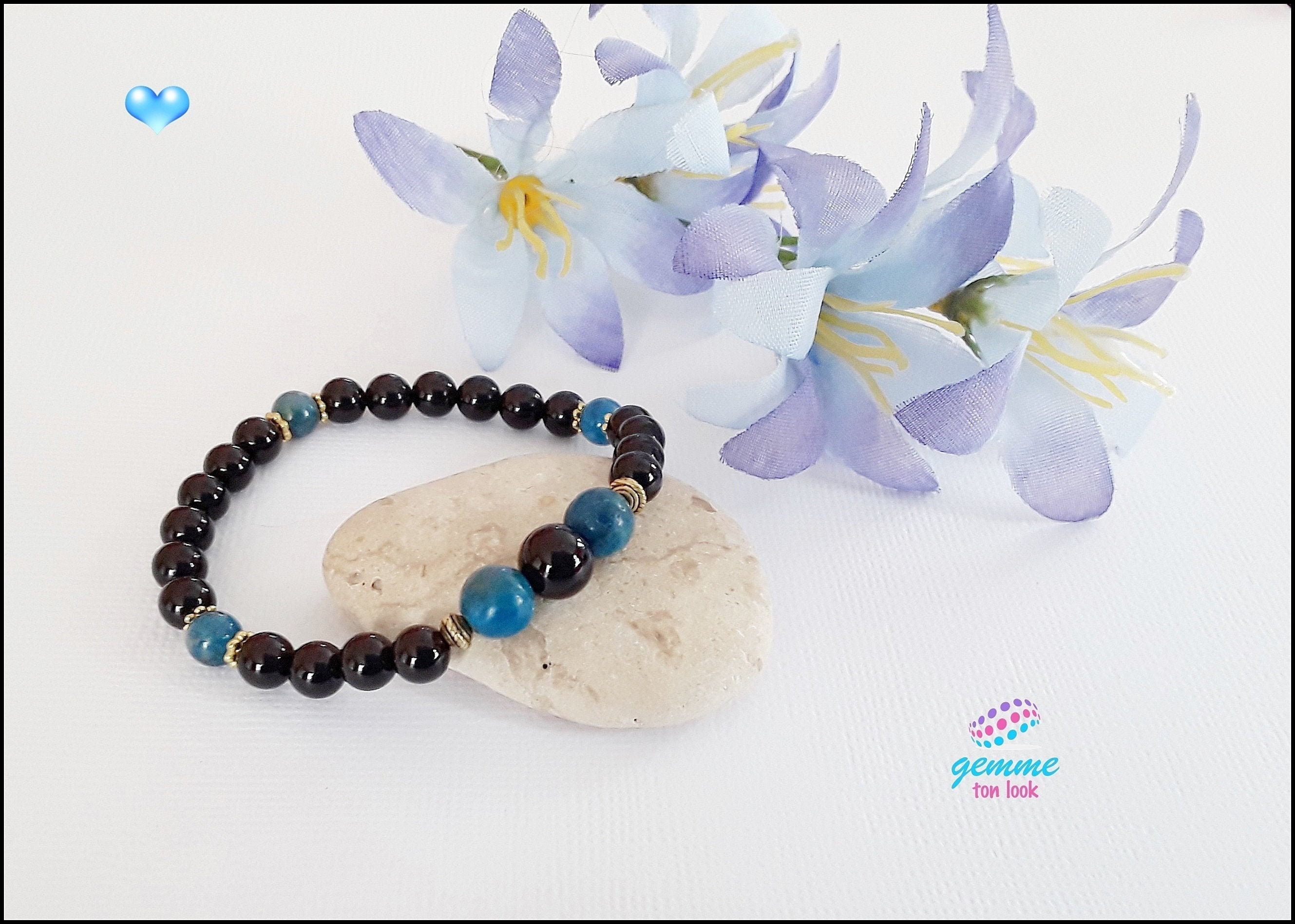 【AEKKI】Plata 2AA Matte Onyx Natural Stone Bracelet (約6mm) 925 Sterling Silver and 6mm Matte Onyx Beaded Station