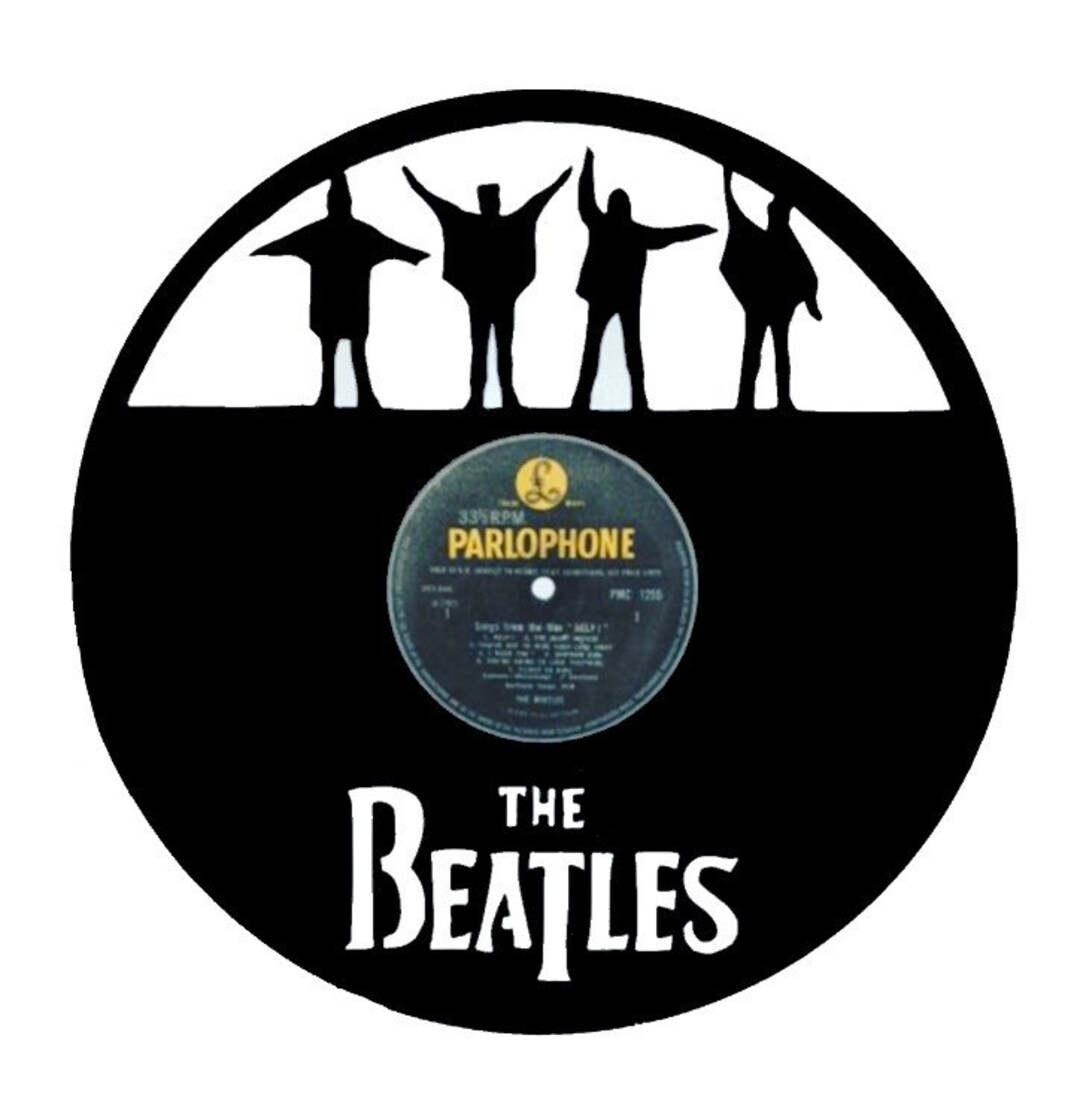 Beatles HELP Vintage Vinyl Record Art 12 Inch for Wall Art Rock & Roll