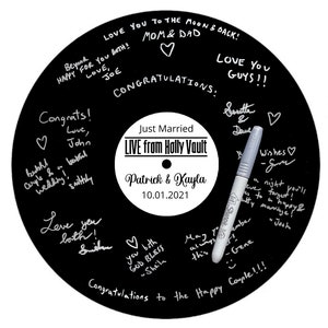Wedding Guest Book Idea, Custom Record Wedding Guest Book Vinyl Record, Graduation, Birthday, Personalized Wedding Decor, Anniversary Gift