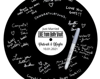 Wedding Guest Book Idea, Custom Record Wedding Guest Book Vinyl Record, Graduation, Birthday, Personalized Wedding Decor, Anniversary Gift