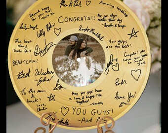 Wedding Guest Book Vinyl Record, Custom Label for Vinyl Record ...