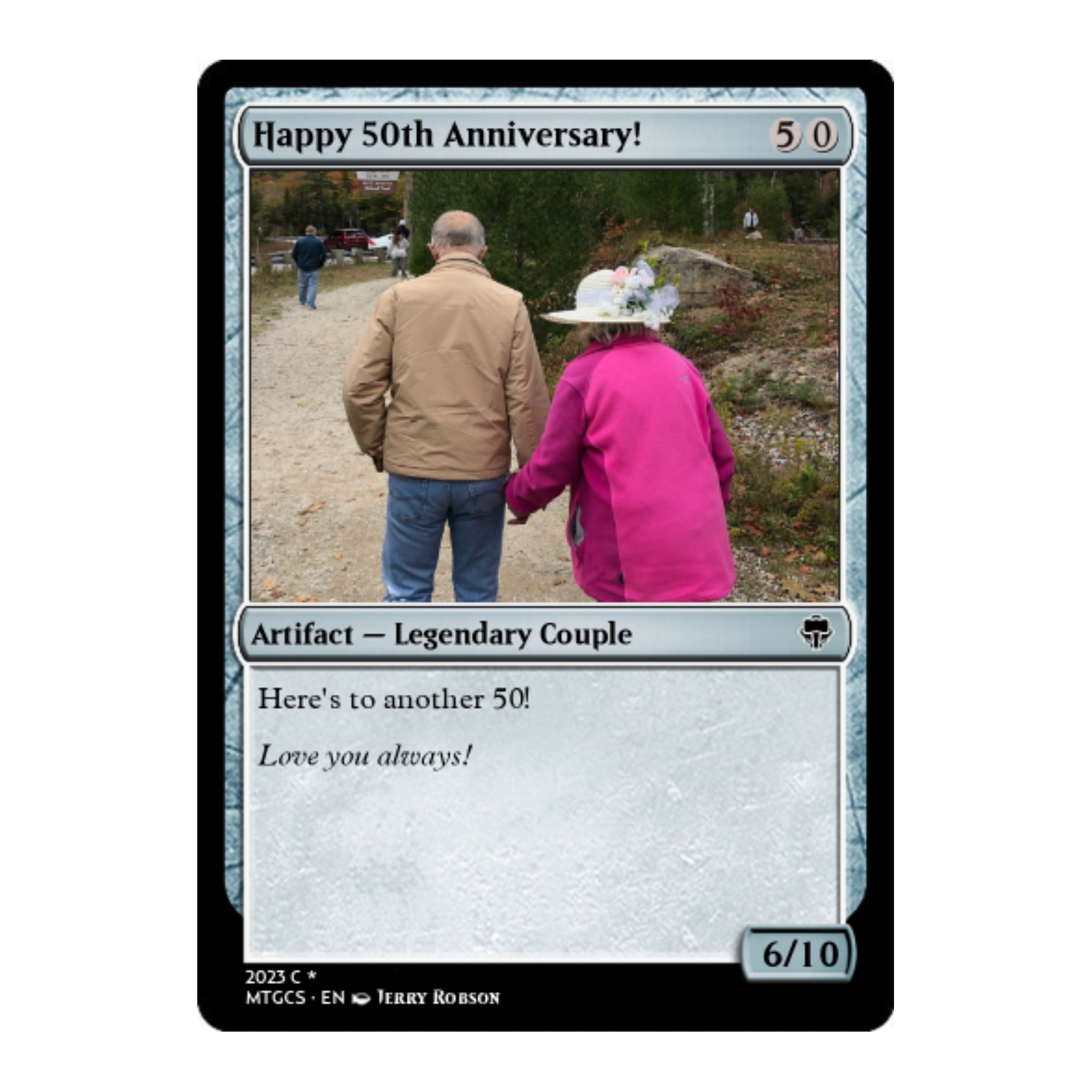 Custom FOIL MTG Style Wedding Magic Card Parody- Choose Text, Color, Photo! Anniversary/Wedding/Valentines/Party Cards