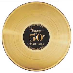 Custom Gold Record 50th Wedding Anniversary Guest Book Vinyl Record, Personalized Wedding Decor, Anniversary Gift, Party Decorations