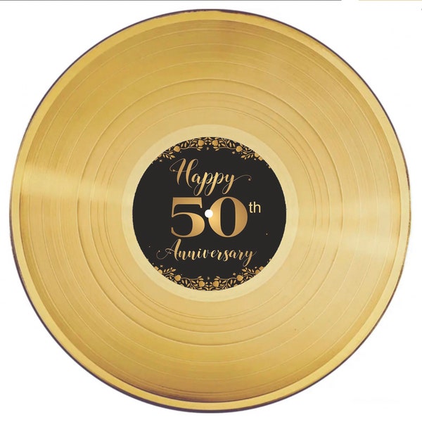 Custom Gold Record 50th Wedding Anniversary Guest Book Vinyl Record, Personalized Wedding Decor, Anniversary Gift, Party Decorations