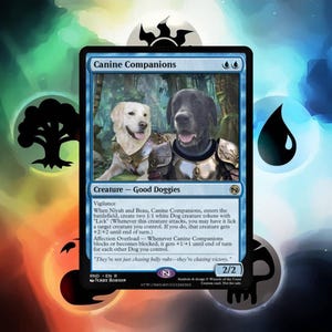 Magic the Gathering benutzerdefinierte Karten FOIL Haustier MTG Style Magic Card Parody - Wählen Sie Text, Farbe, Fotostil! Personalisierte Hunde/Katzen/Haustier Zauberkarten!