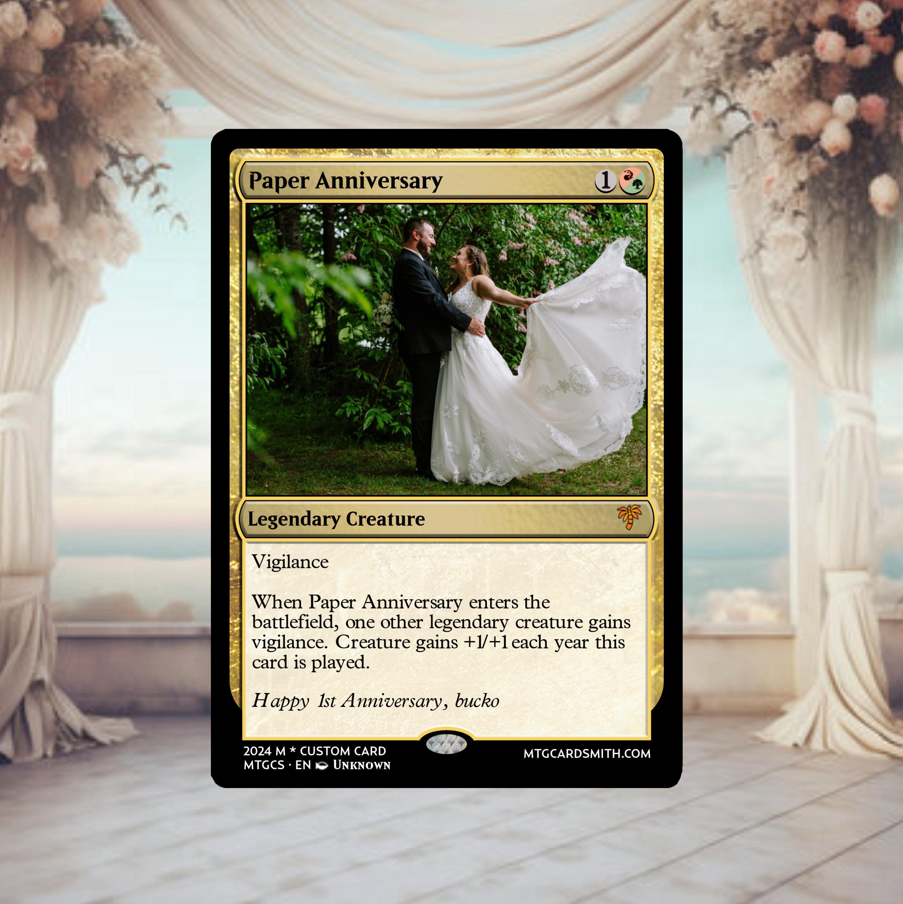 Magic the Gathering Custom Wedding Cards FOIL MTG Wedding Magic Card Parody- Choose Text, Color, Photo! Anniversary/Wedding/Party Cards