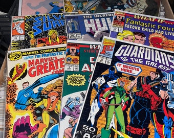 Énorme lot de bandes dessinées Marvel vintage !! Lot aléatoire de 10 (âge argent-moderne)