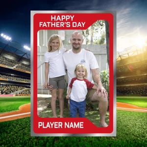 Personalisierte Vatertags-Baseballkarte, personalisierte Sportkarte, benutzerdefinierte Sportkarte, Geschenk für Papa, FOIL-Baseballkarte
