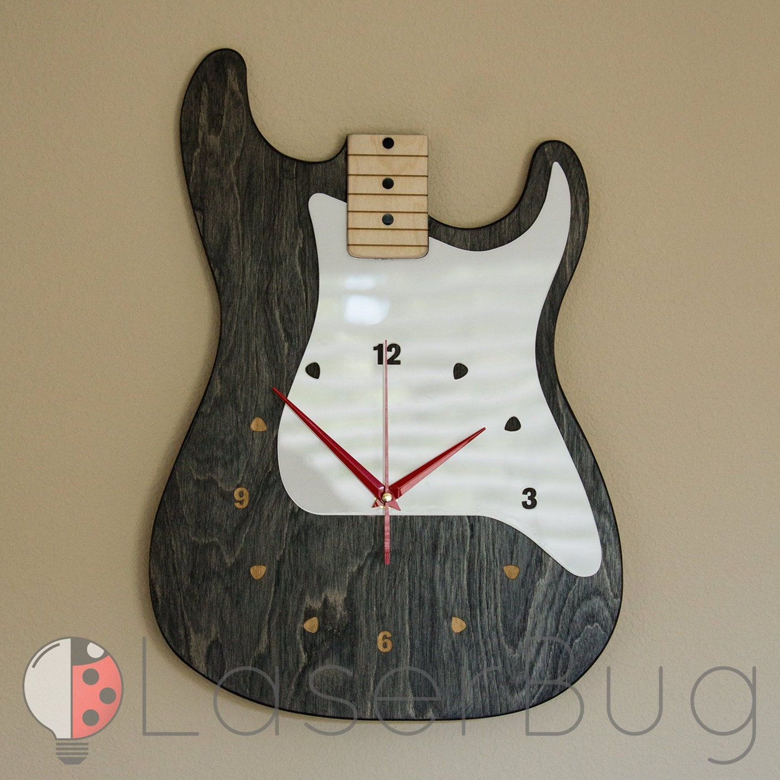 Electric Guitar Clock Etsy
