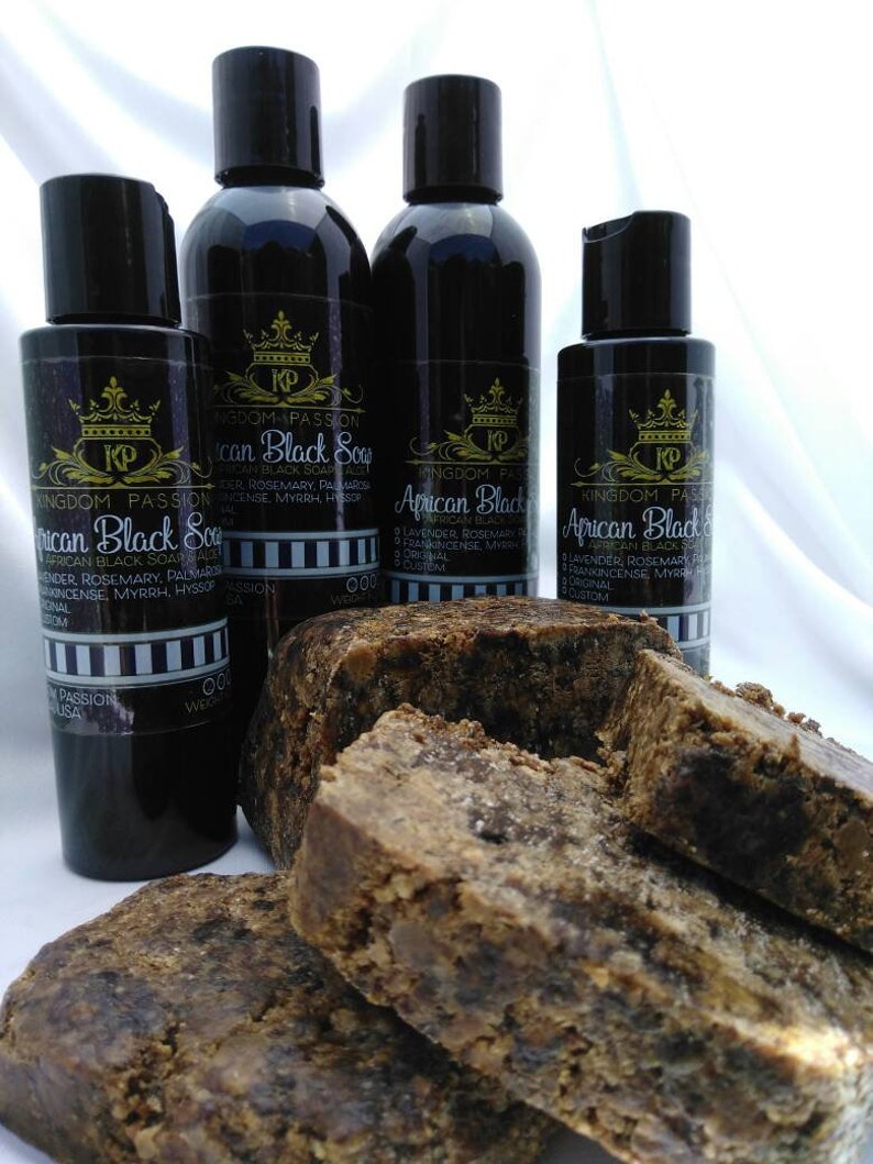 African Black Soap With Aloe Lavender Rosemary Essential Etsy