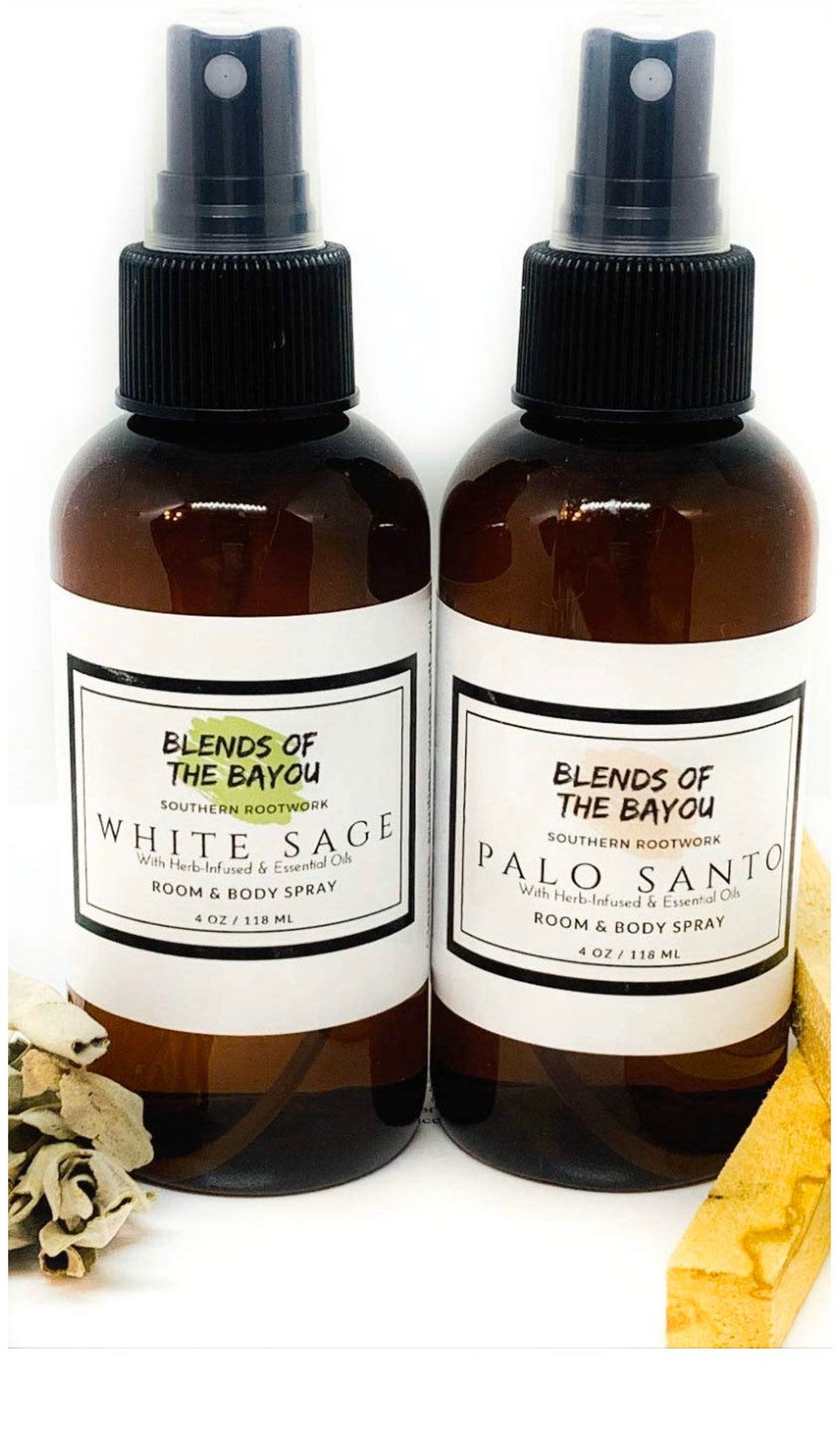 White Sage & Palo Santo Smudge Spray Set for Cleansing and Etsy