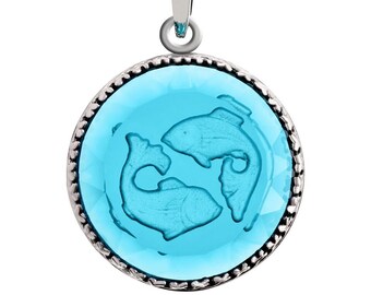 Suspension Pisces,Sterling silver,Zodiac signs,Silver Sign of the Zodiac,Astrology,Astrological horoscope,The Intaglio zodiac