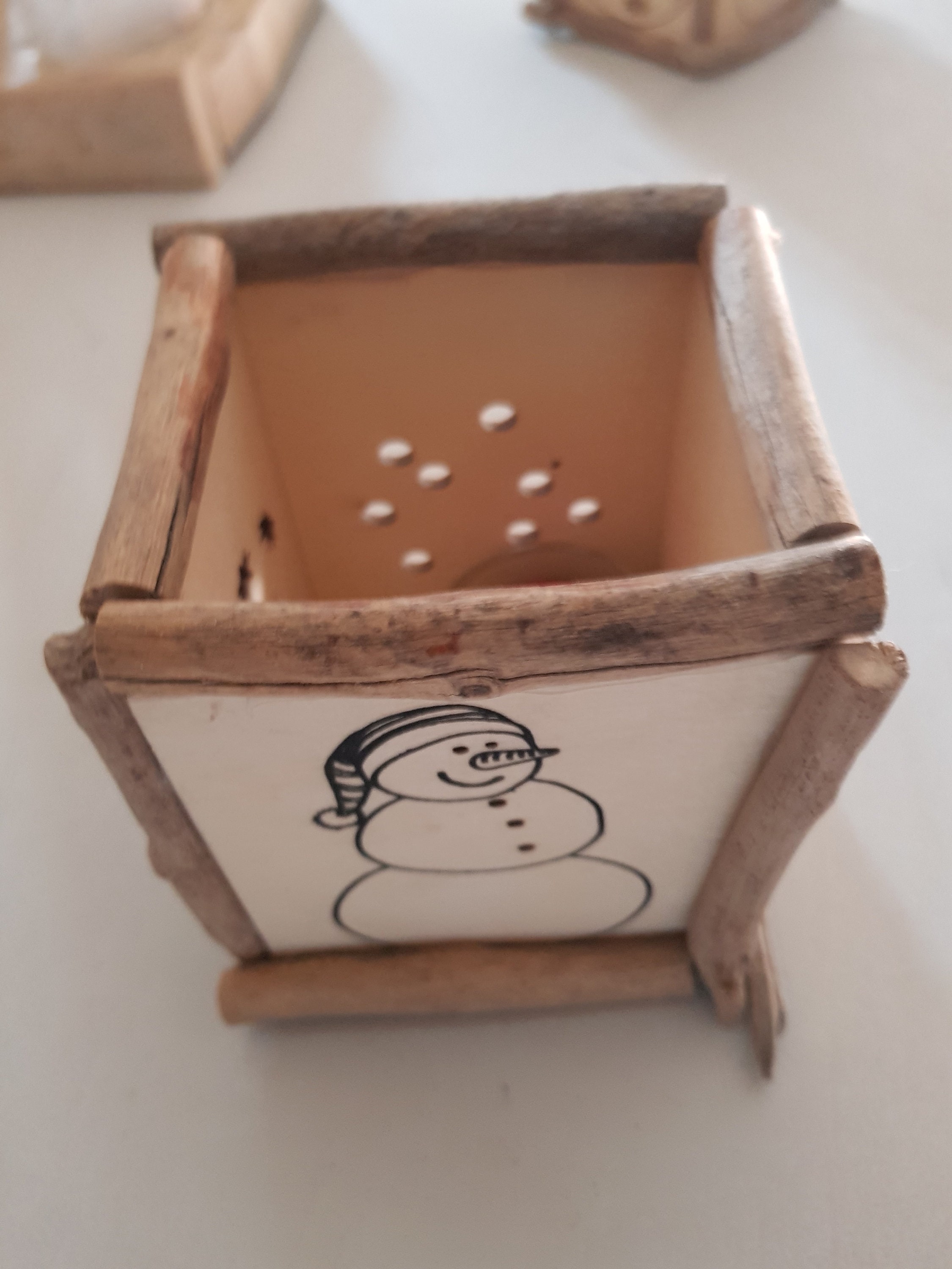 Bougeoir Bois Flotté Carré