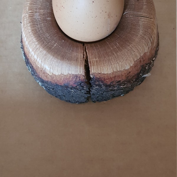 2 Coquetiers Tournés En Bois D'olivier - Pièces Uniques, Fait Main | Naturel, Légèrement Huilé, Décoration De Table - 7
