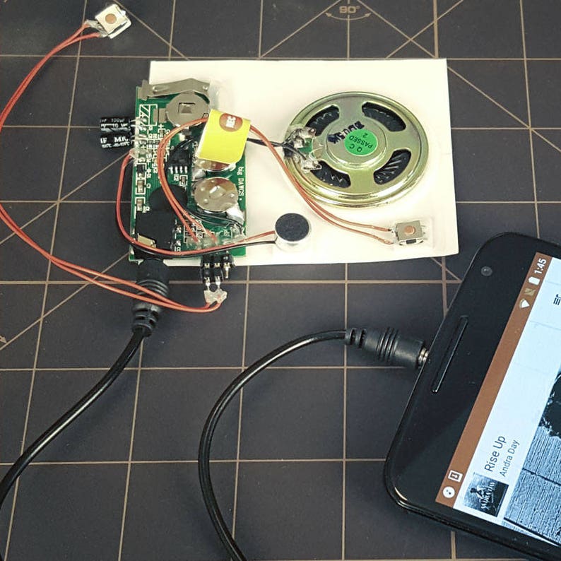 Push Button Sound Module With Linein Port Rerecordable Etsy