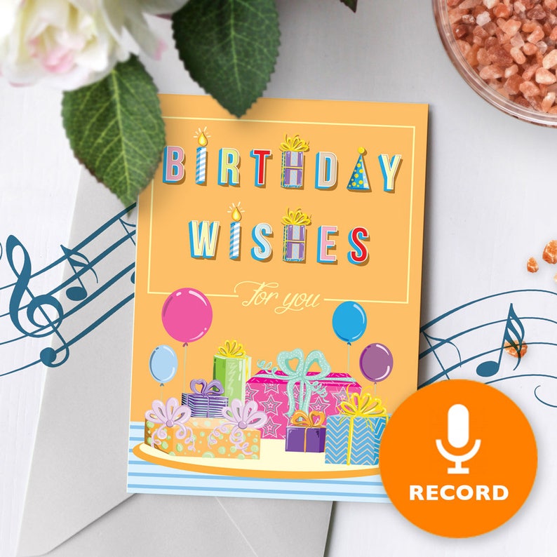 Geburtstag Wünsche Grußkarte mit Musik Benutzerdefinierte Etsy