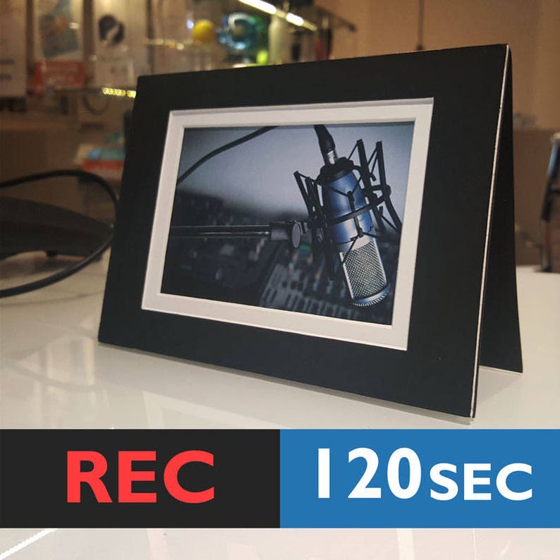 Black Recordable Frame Card Al Photo Sound Recorder With Free Silver Pen 120 Seconds