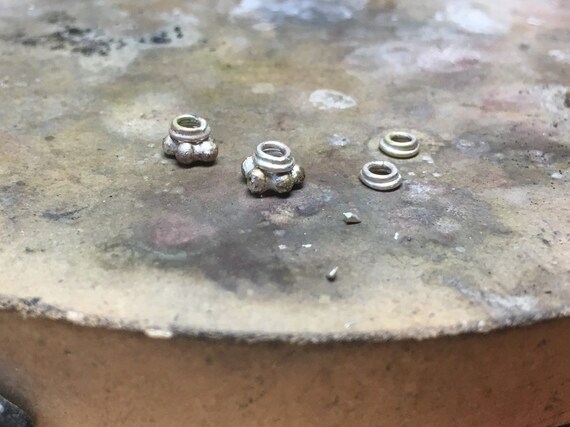 frosted gold titanium hematite bead Sterling silver and gold color bead accent unique earrings modern minimal boho modern ear-wires