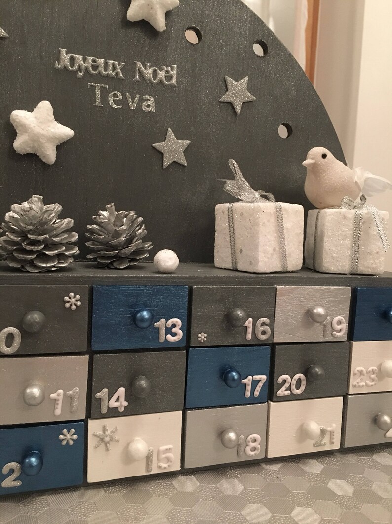 Calendrier de l'avent personnalisé et perpétuel pour Noel | Etsy