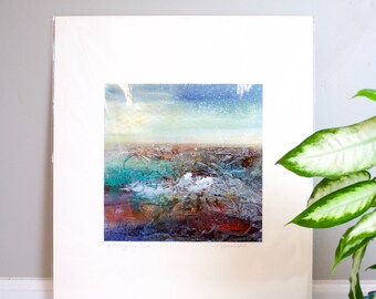 Abstract acrylic painting on canvas, textured painting,  "Passage of Time"