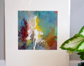 Peinture abstraite, peinture acrylique sur toile, colorée, « Gestes »