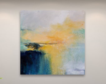 Abstract painting on canvas wall art, large painting, free ship, "In A Single Moment"