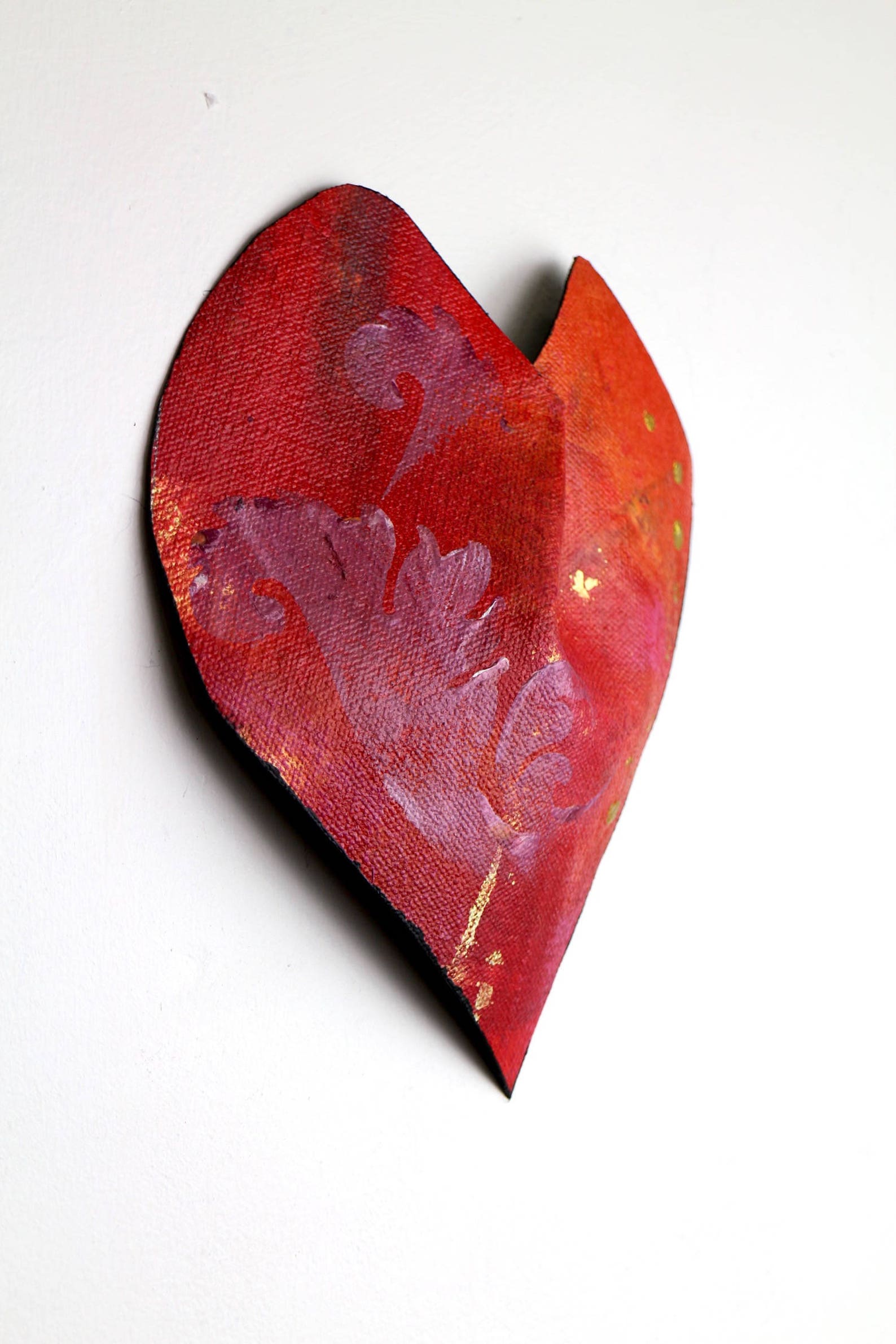 Heart Acrylic Painting on Canvas Original Heart Sculpture Etsy