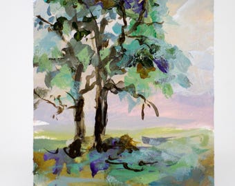 ACEO,  original art trading card, landscape, nature, country, collectable ATC  art, "L2029"