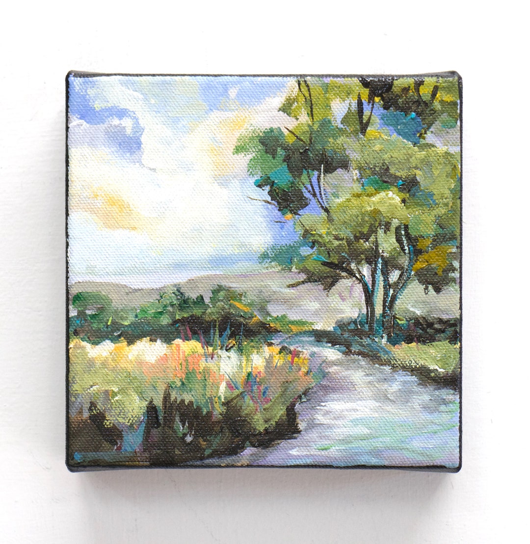 Landscape Painting Canvas Gift Idea Original Acrylic Etsy