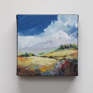 Abstract landscape acrylic painting on canvas,room decor,  art painting original art canvas, "Big Sky"