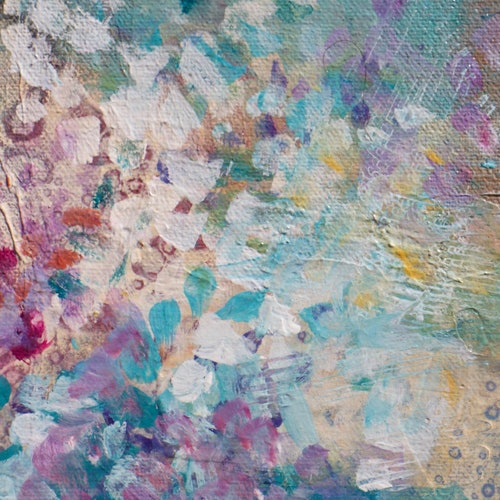 Flower abstract painting, sales acryilc paint on canvas, 