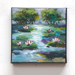 Landscape painting original small painting of country scenery on canvas gift wall decor, &quot;Landscape #35&quot;