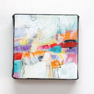 Abstract painting original acrylic mini painting on canvas for gift or home decor, &quot;Abstract #29&quot;
