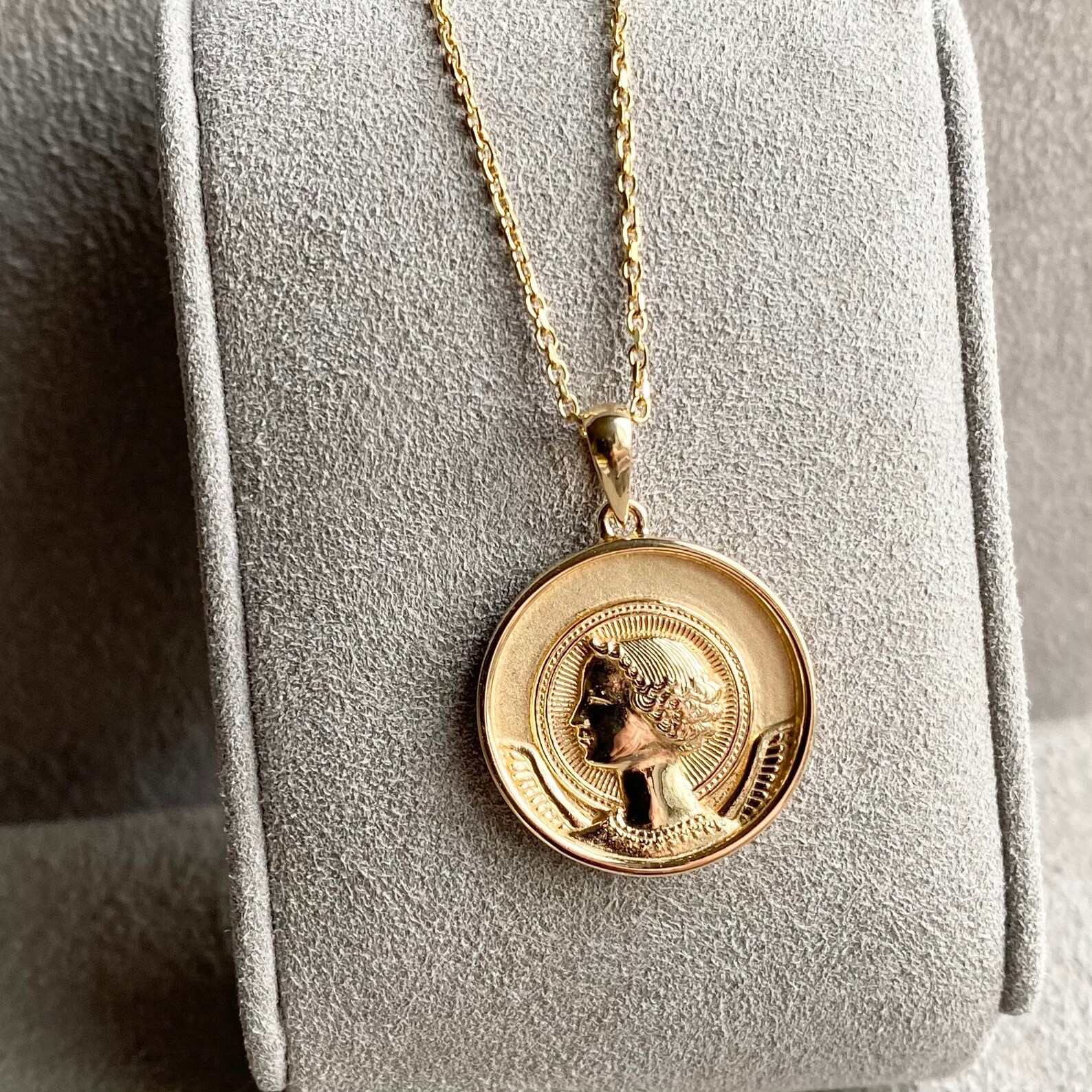 Archangel Gabriel Gold Vermeil Pendant Sterling Silver Etsy UK