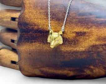 Fox Head Sterling Silver Pendant In Silver, Rose Gold or Yellow Gold Vermeil - The Menagerie Collection