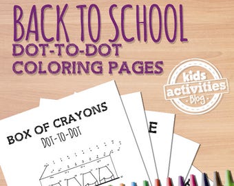 Back to School Dot to Dot Coloring Pages