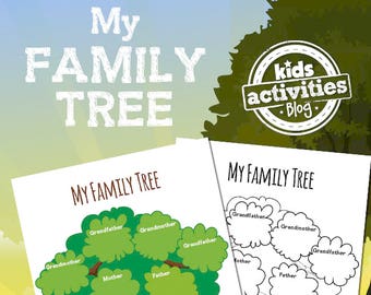 Family Tree Printable Worksheet Activity for Kids