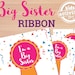 Printable Big Sister Ribbon Coloring Pages - Etsy