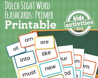 Dolch Sight Word Flashcards - Primer List - Preschool Printable Game