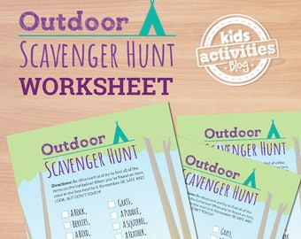 Outdoor Scavenger Hunt Printable Worksheet Activity