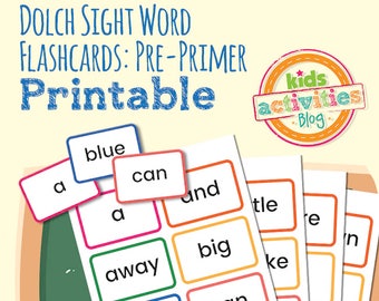 Dolch Sight Word Flashcards - Pre-Primer Words