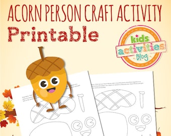 Acorn Person Printable Craft Activity for Preschool