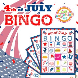 4th of July BINGO Printable Game Fourth of July Party Ideas image 1