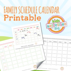 Family Scheduling Schedule Calendar Printable