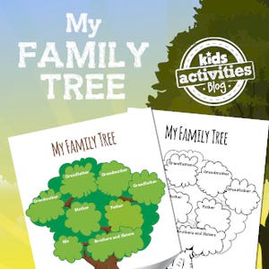 Family Tree Printable Worksheet Activity for Kids