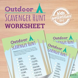 Outdoor Scavenger Hunt Printable Worksheet Activity