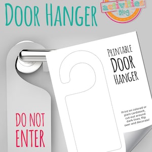 Printable Door Hanger Craft Activity Worksheet - Etsy